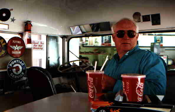 Jack Chandler waiting for a burger in Dayton, Washington